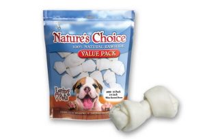 Nature's Choice - White Knotted Rawhide Bones for Dogs